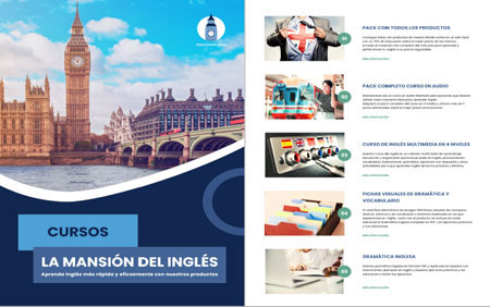 Catálogo de productos para aprender inglés de La Mansión del Inglés
